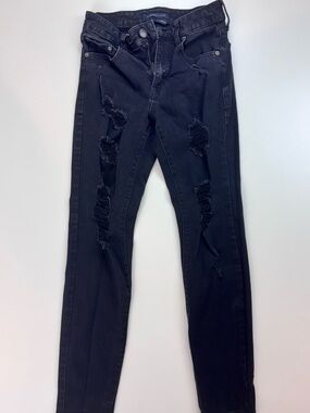Aéropostale Black High Rise Distressed Jeggings Size 6